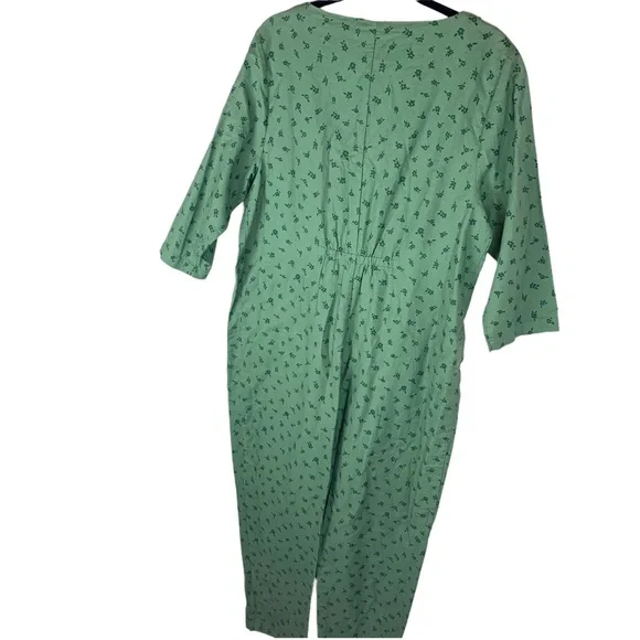 The Nines by Hatch Button Romper Jumpsuit Green Floral Maternity Size XXL - Picture 12 of 15